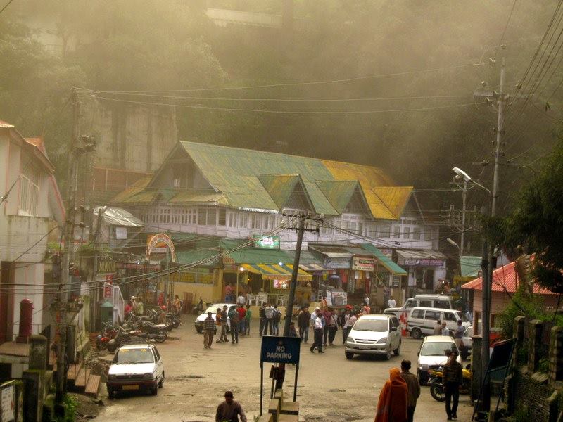 Gandhi Chowk market square wrapped in thick afternoon mist